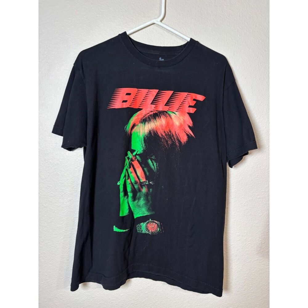 billie elish womens graphic tee size L black